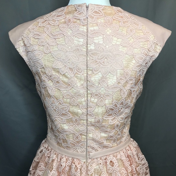 ⭐️Jovani JA99096 Blush Lace and Faux Leather Dress - Picture 6 of 6